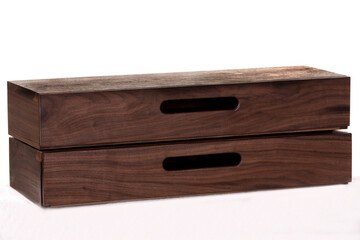 wooden box isolated on white