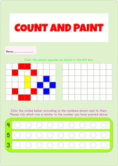 This worksheet is about counting and coloring the pictures.