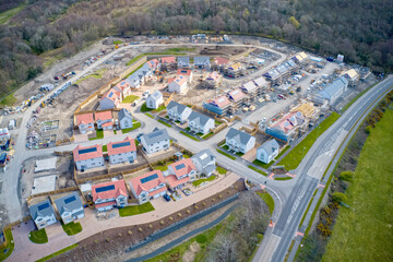 New housing development building houses for increased demand in rural areas