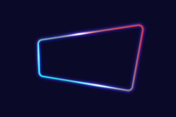Neon frame with lights effects. Shining banner