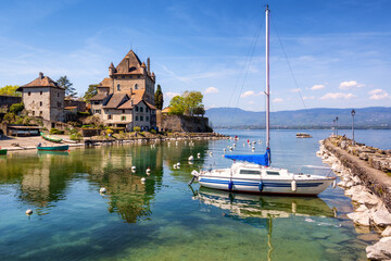 Fototapeta na wymiar The Yvoire castle on Lake Geneva, France