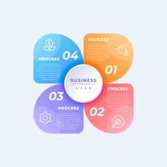 Realistic circular diagram infographic template