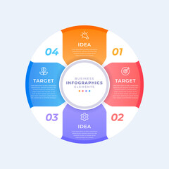 Gradient circular diagram infographic template