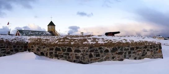 Fotobehang Ruins of the fortress of Vardø, the easternmost town in Norway, Troms og Finnmark county. It is more to the east than Saint Petersburg or Istanbul. © Luis