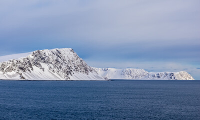Naviganting above the arctic circle between Tromsø and Kirkenes, near the North Cape, Finnmark, Norway