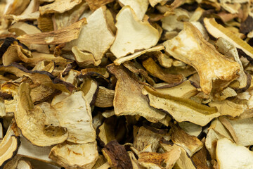 dried mushrooms on the market