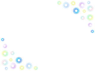 グラデーションフラワーのカラフルフレーム背景