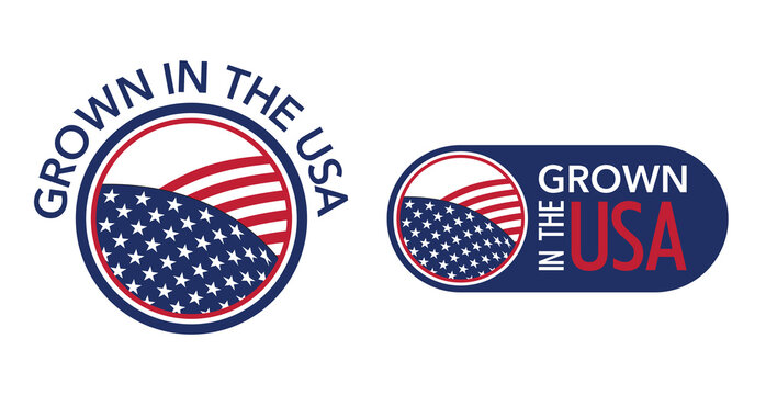 Grown in the USA sticker for agricultural products