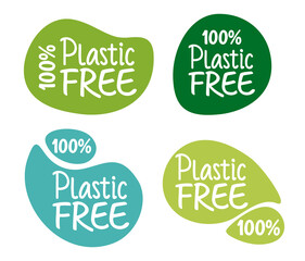 Plastic free, no polymers badge for sticker