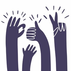 Hands raised in the up