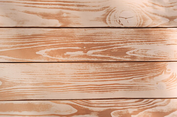 wood texture background, top view wooden painted reddish brown board.