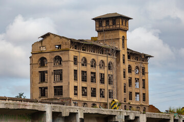 The skeleton of an old ruined factory