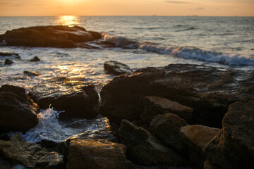 rocky coast at sunrise