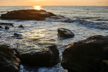 rocky coast at sunrise