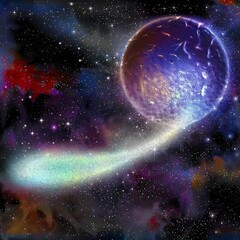 Obraz premium Moon (formation) step 6: matter is ejected.