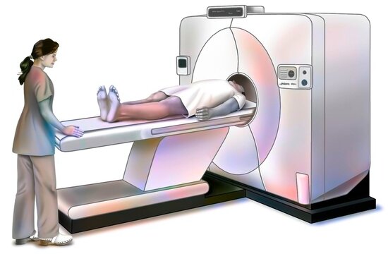 Pet scan: medical imaging device to detect tumors and metastases.