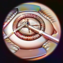 Eye cataract. Lens medicine surgery