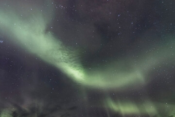 Obraz na płótnie Canvas Northern Lights (Aurora Borealis) in Norway during wintertime
