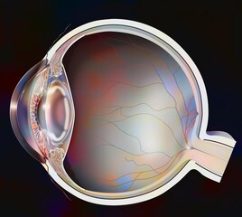 Eye: clouding of the lens in the event of cortical cataracts. - obrazy, fototapety, plakaty
