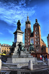 Fototapeta premium Vistas de los diferentes lugares turísticos de Cracovia, Polonia 