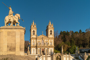 Fototapeta na wymiar Sanctuary of Bom Jesus do Monte (also known as Sanctuary of Bom Jesus de Braga) is located in Tenoes parish, in the city, county and district of Braga, Portugal.