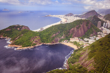 Fototapeta na wymiar Ausblick von Zuckerhut auf Rio de Janeiro in Brasilien