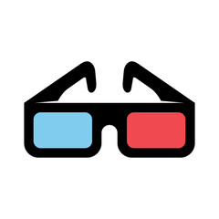 Cinema 3d glasses icon. Stereo glasses. Vector illustration