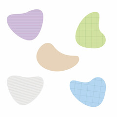 A set of random abstract multicolored spots isolated on a white background. Flat design style.