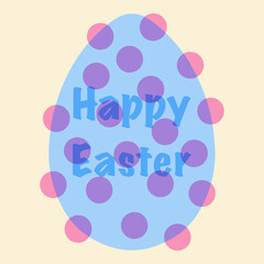 Easter card in a minimalist style. Vector illustration with riso print effect