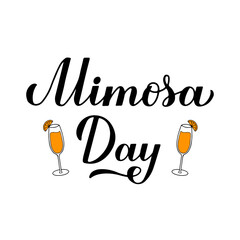 Mimosa Day calligraphy hand lettering. US National holiday on May 16. Vector template for typography poster, banner, flyer, etc