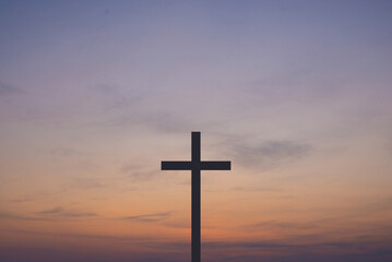 The Cross at the sky background