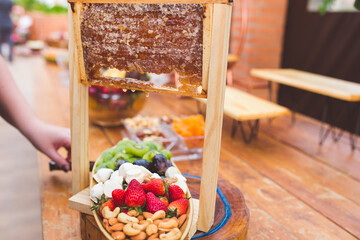 table for guests at social party 