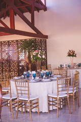table for guests at social party 