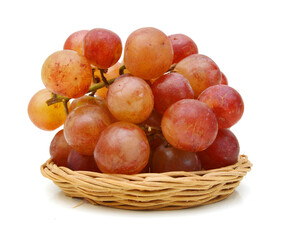 Fototapeta na wymiar Bunch of red grapes Isolated on white background.