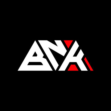 BNK triangle letter logo design with triangle shape. BNK triangle logo design monogram. BNK triangle vector logo template with red color. BNK triangular logo Simple, Elegant, and Luxurious Logo...
