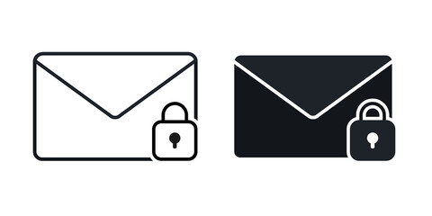 Mail,lock. Protection email. Vector illustration