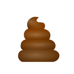 Cartoon poo, template icon. Kawaii poop isolated on white background. Shit pattern, evil turd. Vector illustration for invitation, poster, card, fabric, textile. Doodle style.