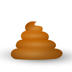 Cartoon poo, template icon. Kawaii poop isolated on white background. Shit pattern, evil turd. Vector illustration for invitation, poster, card, fabric, textile. Doodle style.