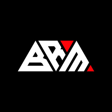 BRM triangle letter logo design with triangle shape. BRM triangle logo design monogram. BRM triangle vector logo template with red color. BRM triangular logo Simple, Elegant, and Luxurious Logo...