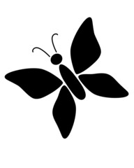Butterfly - black vector silhouette for logo or pictogram. Butterfly or moth - insect for sign or icon