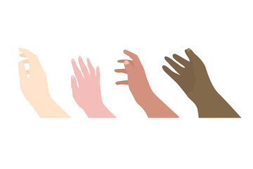 Hand set illustration for design. Arm vector collection.