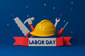 3d rendering concept labor day celebration illustration.