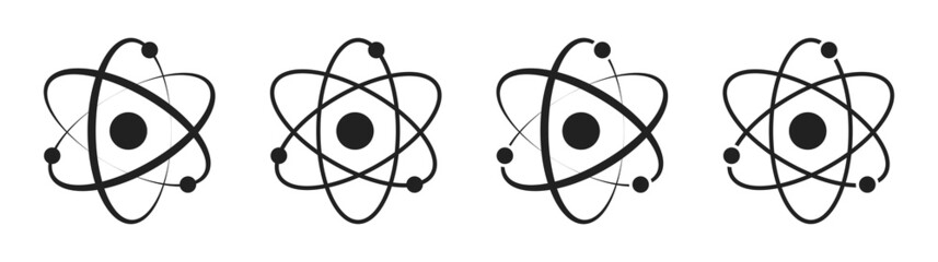 Atom icon set. Vetor illustration