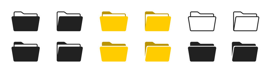 File folder icon set. Design for app, logo etc. Vector EPS 10 - obrazy, fototapety, plakaty