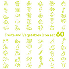 野菜とフルーツのアイコンセット60