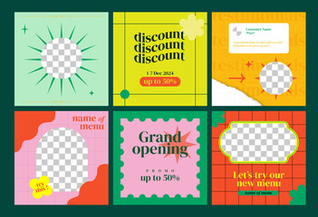 Retro social media feed post template for culinary business