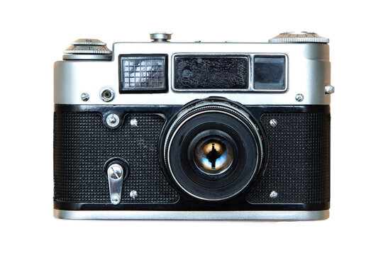 Old soviet camera on isolated on white background.