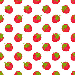 Strawberries on a white background. Seamless pattern.