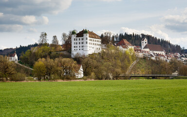 Fototapeta na wymiar Panorama der Stadt Mühlheim an der Donau mit Blick auf Schloss