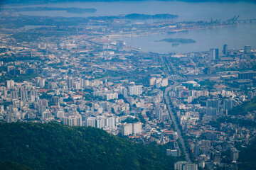 Blick auf Rio de Janeiro von der Christusstatue am Berg Corcovado in Brasilien